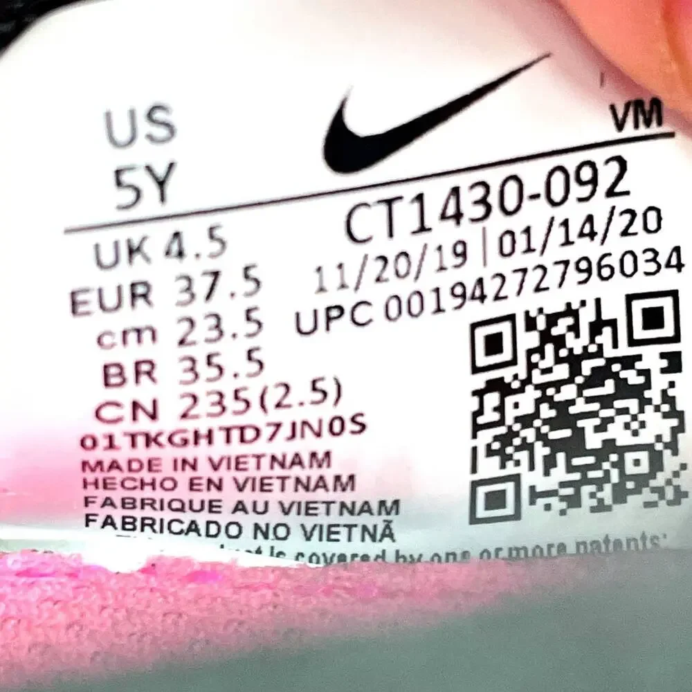 Nike Renew Running Marathon Shoe 5y Youth / Women's 6.5 Black/ Pink CT1430 092